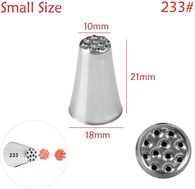beyonday 3pcs Grass Cream Icing Nozzles Cupcake Practical Cream Piping Nozzle Tips Stainless Steel Pastry Tips Grass Fury Cake Decorating Tool (Silver)