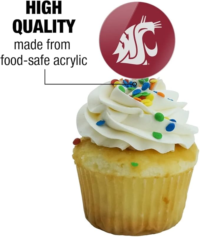 Washington St Primary Logo Cupcake Picks Toppers Decoration Set of 6