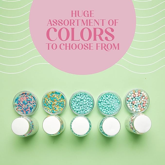 Confect Sprinkles for Christmas Cakes & Cupcakes Decoration | Birthday Sprinkles | Assorted Pack of 5 Wedding Glamour Pearl Sprinkles | Mix Dragees, Jimmies & Sparkling Sugar | Vegan, Gluten-Free, Soy-Free, Dairy-Free, Palm Oil-Free- 5 Oz