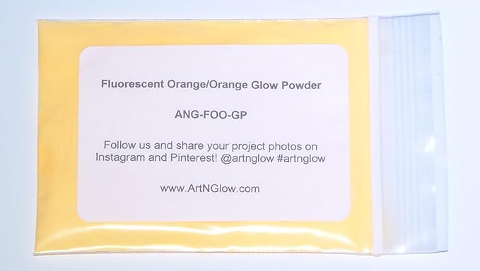 Glow in The Dark Pigment Powder - Neutral and Fluorescent Color for Art Painting, Fine Art, Nail Art Paint, and DIY Crafts - Long Lasting, 10+ Color Options - Fluorescent Orange - (120 Grams/4 Ounces)