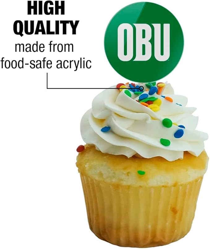 Oklahoma Baptist University Primary Logo Cupcake Picks Toppers Decoration Set of 6