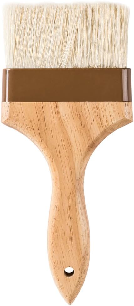 Betolla 3-Inch Pastry Brush – Natural Boar Bristle Basting & Marinade Brush with Lacquered Hardwood Handle for Cooking, BBQ, and Baking