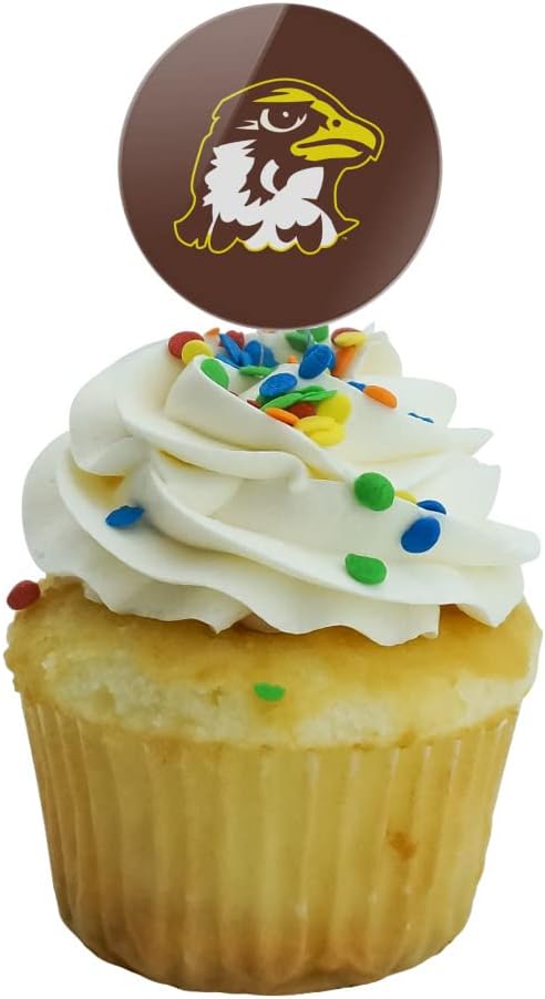 Quincy University Primary Logo Cupcake Picks Toppers Decoration Set of 6