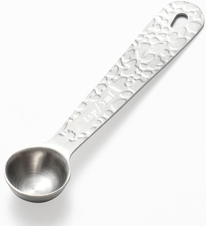 1PCS 1 tsp(1/3tbsp, 5ml) Single Measuring Spoon, Stainless Steel Embossed Measure Scoop Only, Individual Spoon for Cooking and Baking
