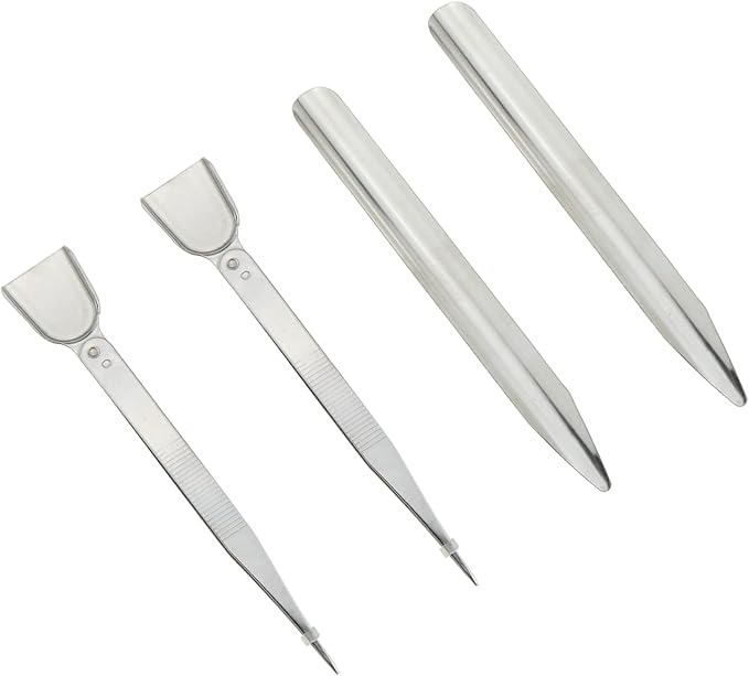 DIY Jewelry Making Tools E-outstanding 2PCS Beading Tweezers Tool with Scoop and 2PCS Long Tube Scoop Pick Up Tools for Seed Beads Diamond Jewelry Making