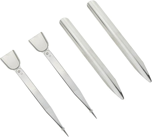 DIY Jewelry Making Tools E-outstanding 2PCS Beading Tweezers Tool with Scoop and 2PCS Long Tube Scoop Pick Up Tools for Seed Beads Diamond Jewelry Making