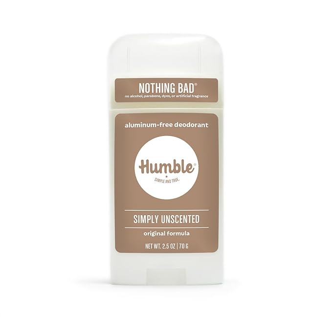 HUMBLE BRANDS Original Formula Aluminum-free Deodorant. Long Lasting Odor Control with Baking Soda, Simply Unscented, Pack of 3