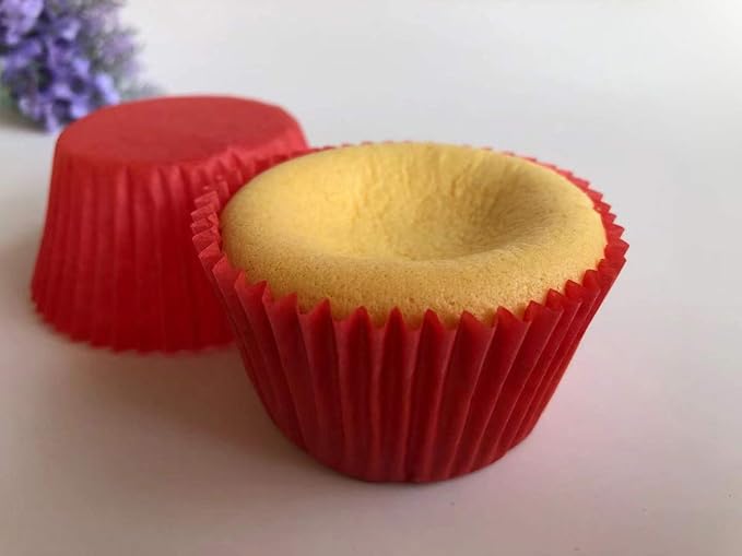 Red Cupcake Liners Standard Greaseproof Paper Baking Cups, 300-Count