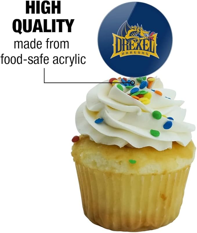 Drexel University Primary Logo Cupcake Picks Toppers Decoration Set of 6