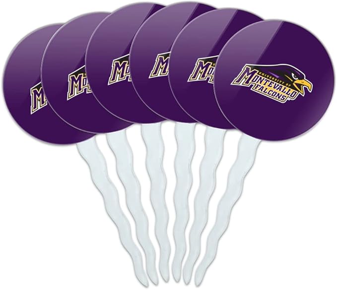 University of Montevallo Primary Logo Cupcake Picks Toppers Decoration Set of 6
