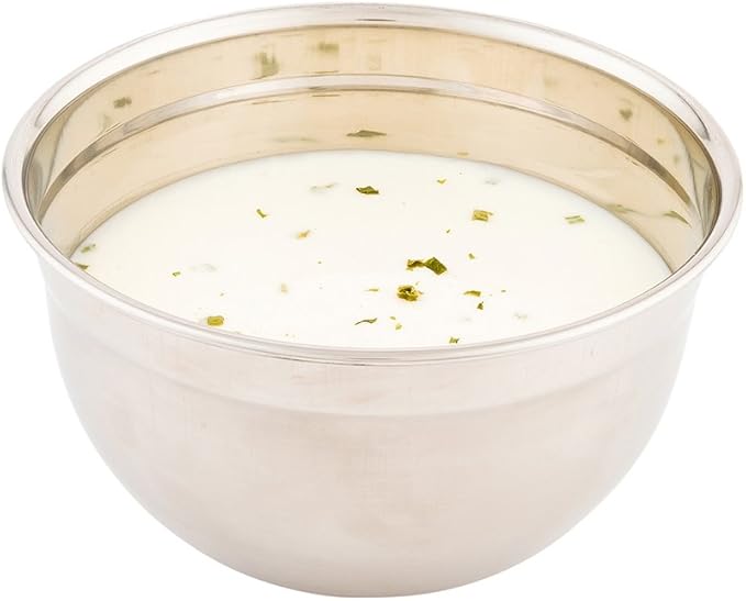 Restaurantware Met Lux 2 Quart Metal Mixing Bowls 1 German Deep Flour Bowl - Corrosion-Resistant Dishwasher-Safe Stainless Steel Metal Prep Bowl Durable For Baking And Cooking