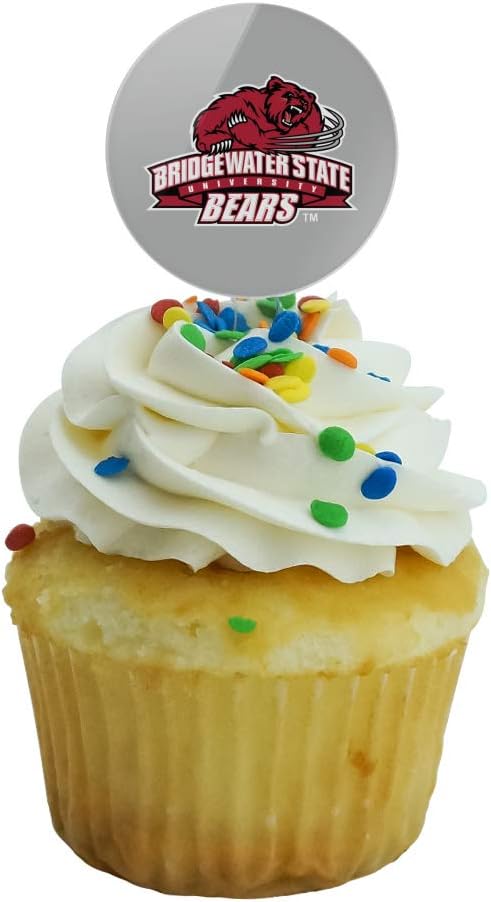 Bridgewater State Bears Logo Cupcake Picks Toppers Decoration Set of 6