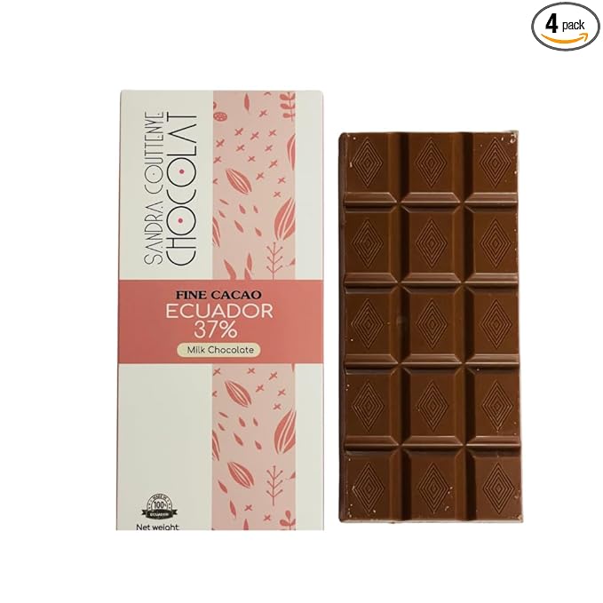 Fine Cacao Chocolate, 1.76 oz (Pack of 4) (Pack 4, Milk Chocolate 37%)