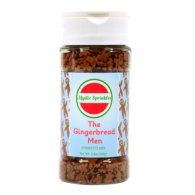 Mystic Sprinkles Christmas Holiday Sprinkle Mixes (The Gingerbread Men Confetti 2.8oz)