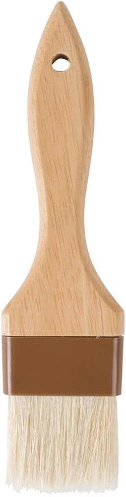 Betolla 1 1/2-Inch Pastry Brush – Natural Boar Bristle Basting & Marinade Brush with Lacquered Hardwood Handle for Cooking, BBQ, and Baking