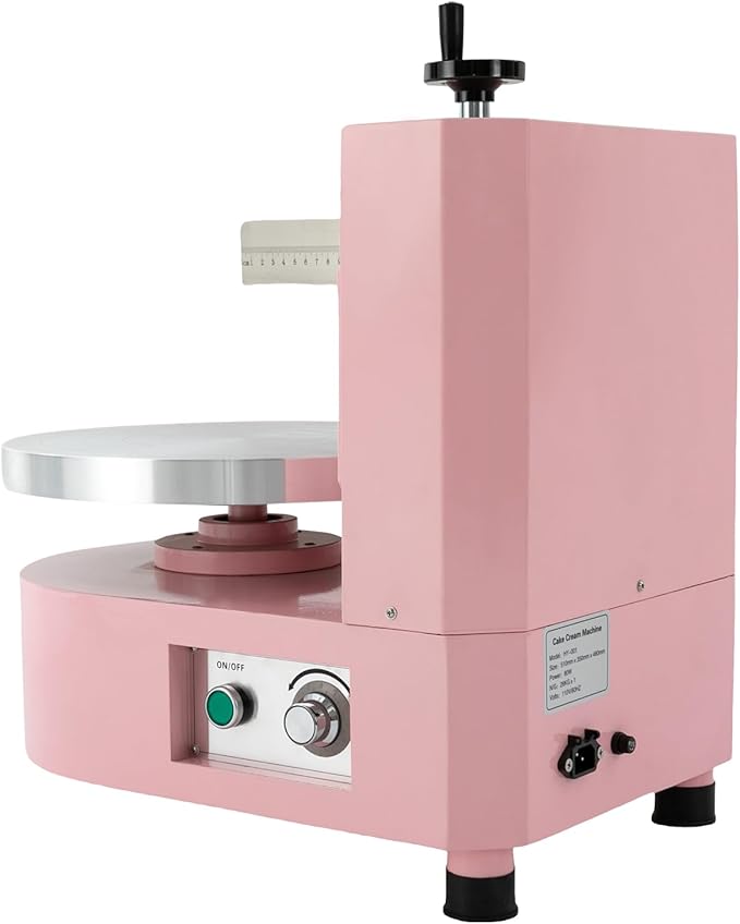 LOYALHEARTDY 14.17 inch Cake Spreading Machine 11-Speed Regulating Turntable, Cake Decorating Machine, Cake Icing Machine with Scale Spatula, Pink Cake Spreading Machine