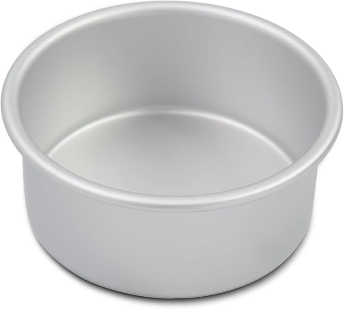 Aluminum smash cake 6×3 inch round Cake Pan,anodized aluminum cake pans,layer cake pan, baking pan For birthday cake, party Silver (6×3 round Cake Pan)