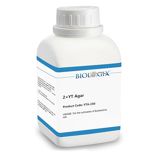 2xYT Agar Medium, Powder Culture Media with Tryptone, Yeast Extract, Sodium Chloride & Agar, Media Powder for for E. coli Growth, Laboratory Bacterial Cultivation Medium, 250g/ Bottle
