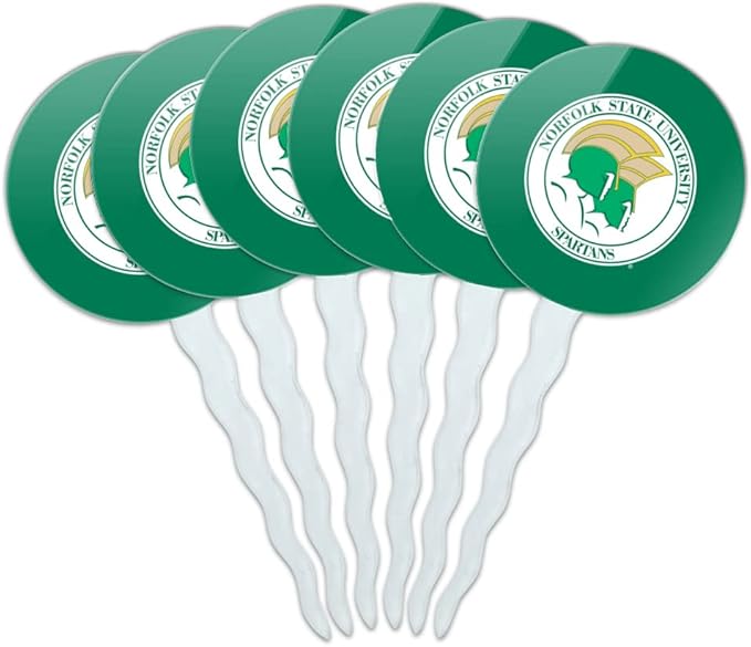 Norfolk State University Primary Logo Cupcake Picks Toppers Decoration Set of 6