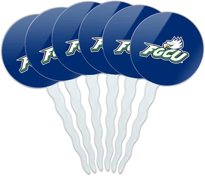 Florida Gulf Coast Primary Logo Cupcake Picks Toppers Decoration Set of 6