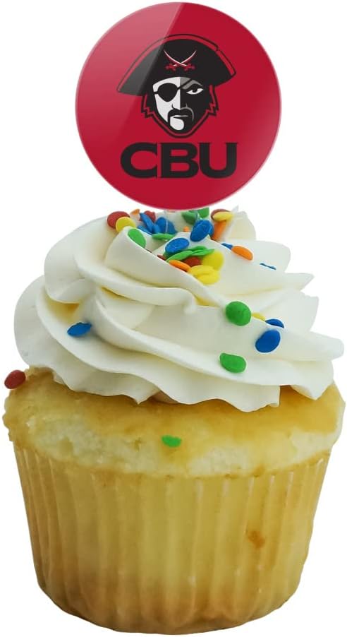 Christian Brothers University Primary Logo Cupcake Picks Toppers Decoration Set of 6