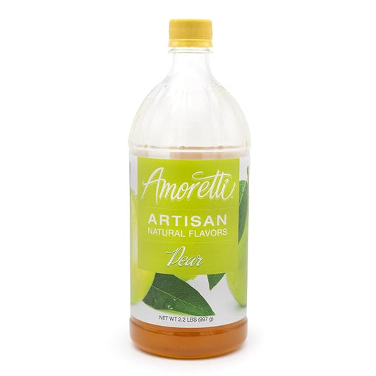 Amoretti - Natural Pear Artisan Flavor Paste, 2.2 lbs, Perfect For Ice Cream, Beverages, Cakes, and more, Preservative Free, Vegan, Gluten Free, No Artificial Sweeteners, Highly Concentrated