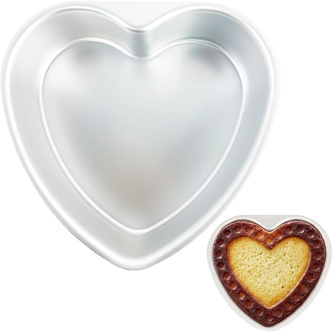 8 x 2.5 Inch Aluminum Heart Shaped Cake Pan Heart Cake Tin Nonstick Cheesecake Pan for Valentine's Day Wedding Anniversary Party