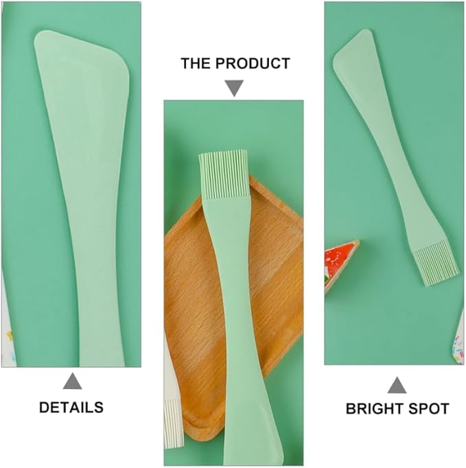 Hemoton Dual-Head Silicone Spatula and Oil Brush,Dual-Purpose Silicone Pastry Brush and Spatula,Baking Scraper,Non-Stick Scraper for Cooking,Mixing and Baking