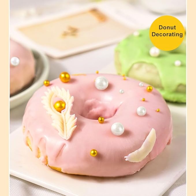 Mkostlich Pearl Sprinkles Mix-sized, 1.1Lb/500g White Edible Pearls for Cake Decorating, Sugar Pearls, Cupcake Sprinkles