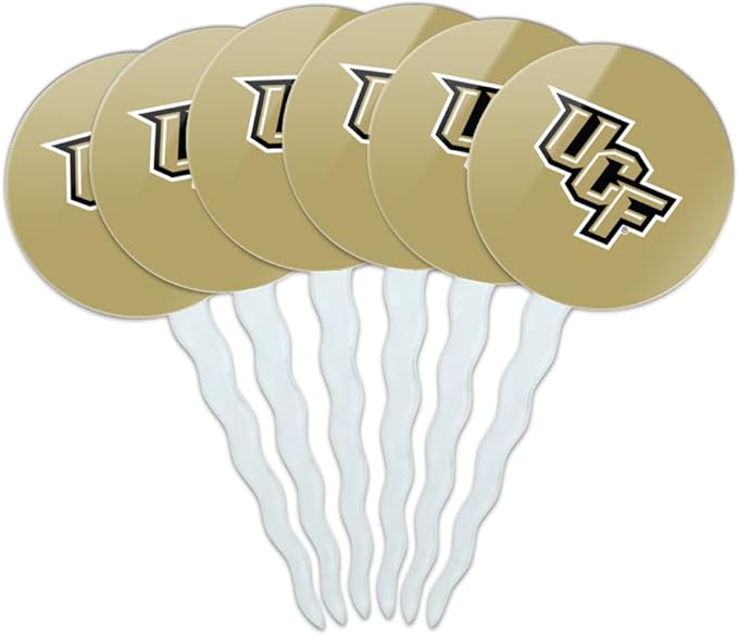 GRAPHICS & MORE Central Florida Primary Logo Cupcake Picks Toppers Decoration Set of 6