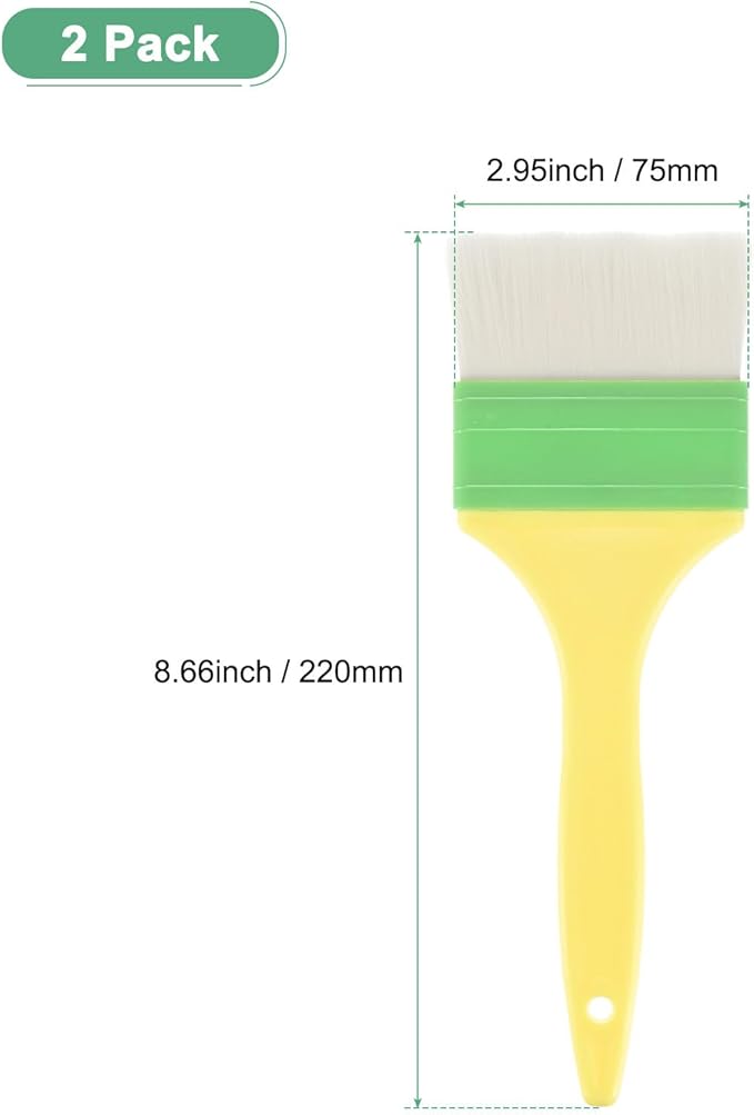 2-Pack Pastry Brush, Wool Basting Baking BBQ Oil Brush for Cooking/Barbecue/Kitchen [3"]