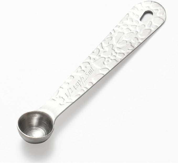 1PCS 1/2tsp(2.5ml) Single Measuring Spoon, Stainless Steel Embossed Measure Scoop Only, Individual Spoon for Cooking and Baking