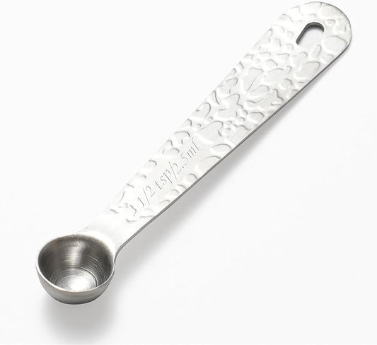1PCS 1/2tsp(2.5ml) Single Measuring Spoon, Stainless Steel Embossed Measure Scoop Only, Individual Spoon for Cooking and Baking