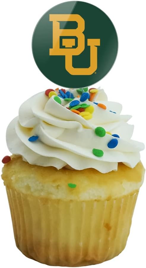 Baylor University Primary Logo Cupcake Picks Toppers Decoration Set of 6