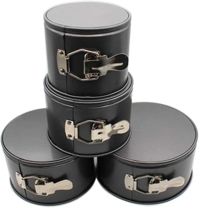 Falytemow 4pcs Cake Moulds Nonstick Springform Pan with Removable Bottom Small Tall Round Cheesecake Pan Set Size of 12cm, 14cm, 16cm, 18cm