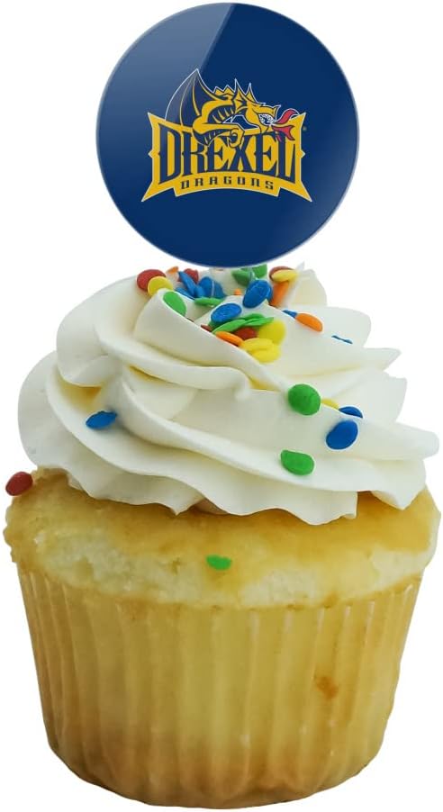 Drexel University Primary Logo Cupcake Picks Toppers Decoration Set of 6