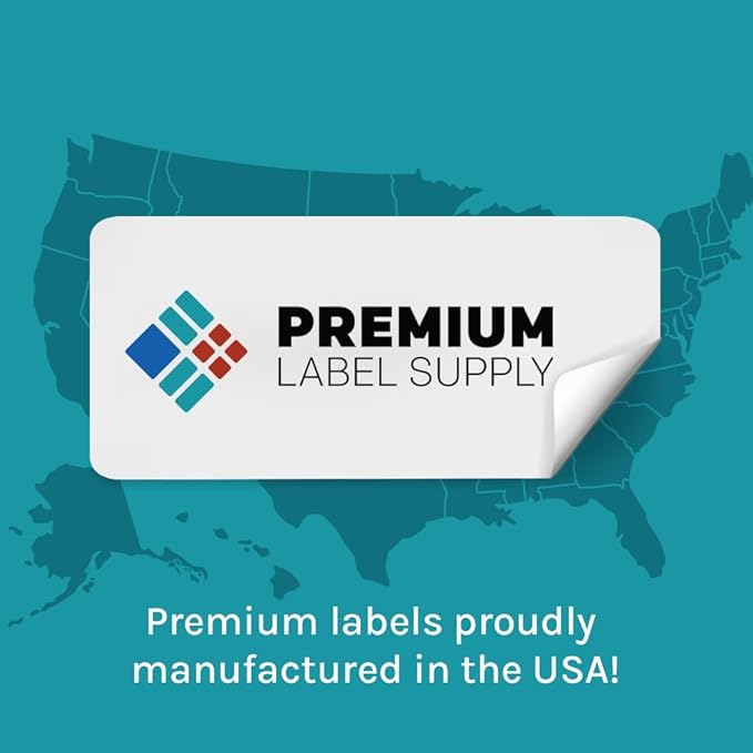 Premium Label Supply Bright Neon Color Fluorescent Sticker Labels - 8.5" x 5.5" Half Sheet Labels - (Fluorescent Red, 200 Labels)