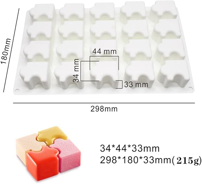 mostsom 3D Puzzle Shape Silicone Mold for DIY Baking Pudding Mousse Chocolate Eco-Friendly Cake Mold Kitchen Accessories Tools (E_ Puzzle)