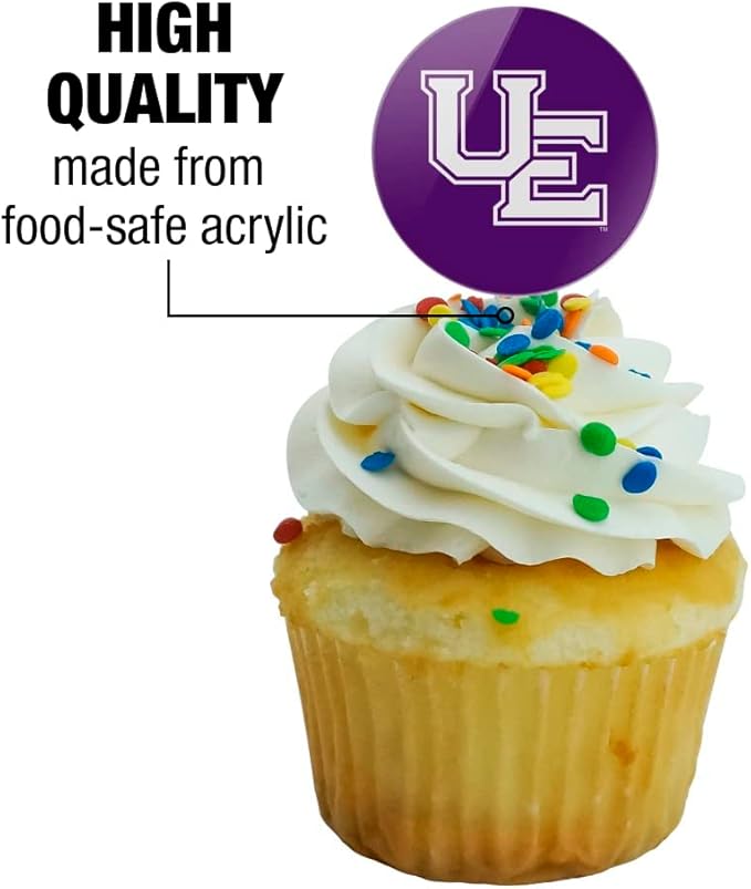 University of Evansville Primary Logo Cupcake Picks Toppers Decoration Set of 6