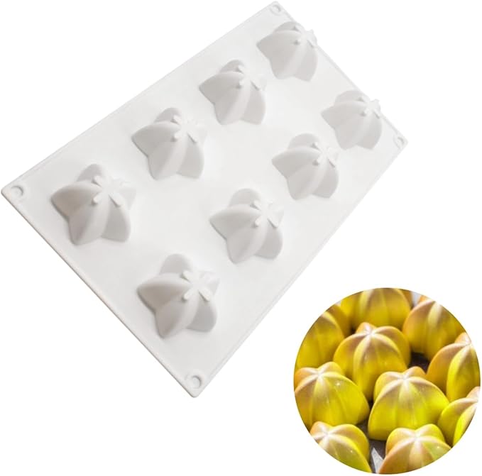 mostsom Star Shape Silicone Molds Silicon Carambola Baking Mould for Making Candy, Chocolate,Cake,Jelly (Star C_11.84X6.84X1.08 inch)