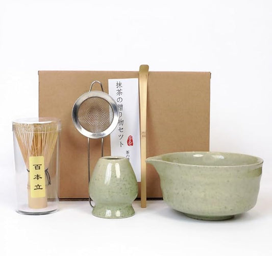 Matcha Whisk Set, Matcha Kit Set with Bowl, Whisk, Bamboo Scoop, Scoop Rest, Sifter - 5 Pcs Matcha Kit for Lover
