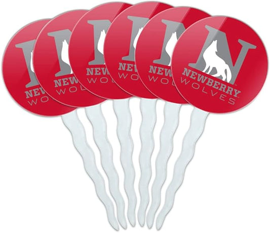 Newberry College Primary Logo Cupcake Picks Toppers Decoration Set of 6