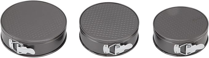JTLB 3Pcs Cake Pan Set Prevent Sticking Round Springform Pan with Removable Bottom Baking Tool for Cheesecake Pizza Bread (24/26/28)