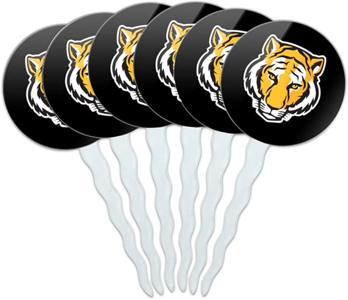 DePauw University Primary Logo Cupcake Picks Toppers Decoration Set of 6
