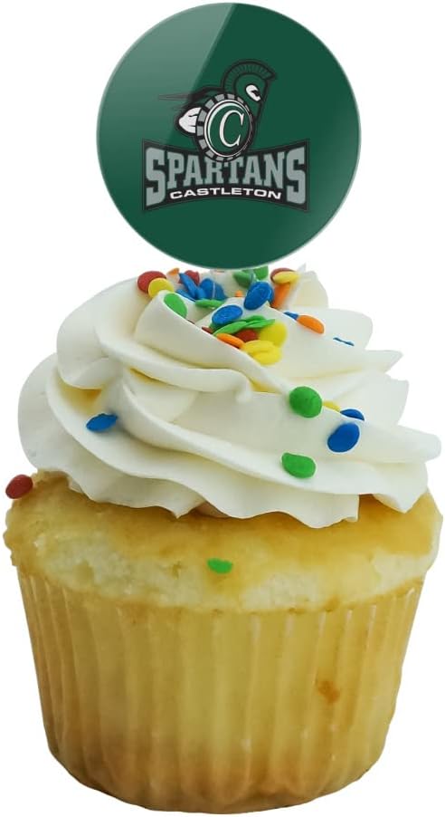 Castleton University Primary Logo Cupcake Picks Toppers Decoration Set of 6