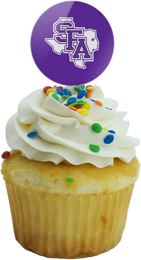 Stephen F. Austin State University Primary Logo Cupcake Picks Toppers Decoration Set of 6