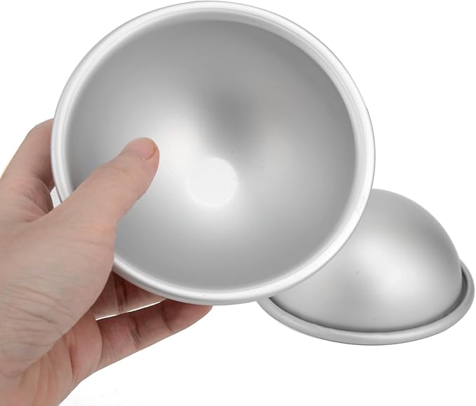 4 Inch Dome Cake Pan, 2 PCS Football, Hemisphere Cake Mold, 3D Soccer, Aluminum Cake Decorating Mold Nonstick Baking Tool