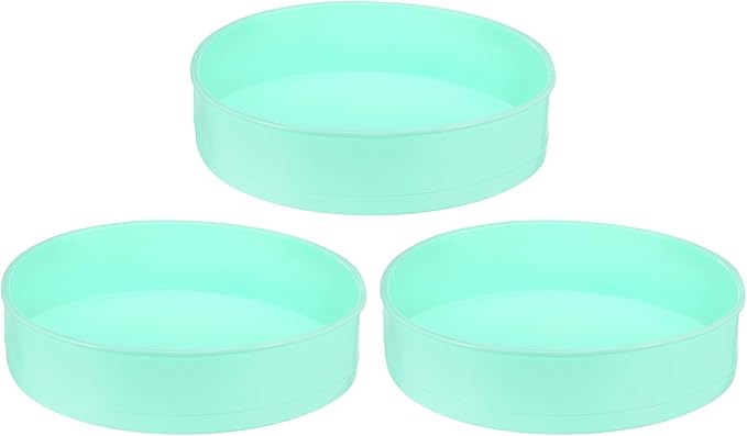 HARFINGTON 3 Pcs Round Cake Pans 10" Nonstick Quick Release Silicone Cake Mould Bakeware Tools for Baking Cupcakes Bread Pizza, Green