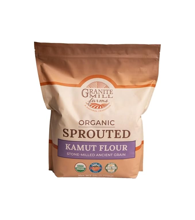 Sprouted Organic Ancient Grain Flour Collection by Granite Mill Farms, (Einkorn, Emmer, Spelt, & Kamut stone-milled flours), 5 lb. 4-pack