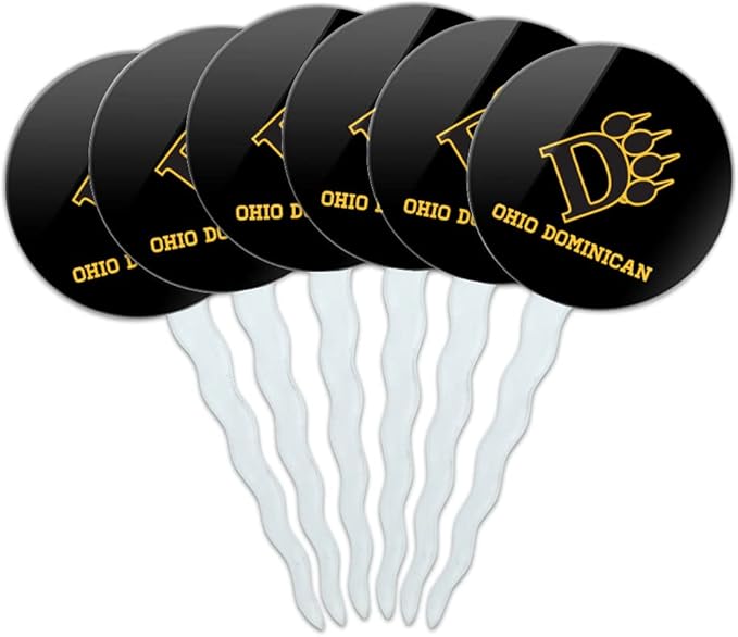 Ohio Dominican University Primary Logo Cupcake Picks Toppers Decoration Set of 6